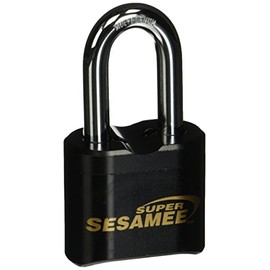 Sesamee K637 4 Dial Bottom Resettable Combination Brass Padlock with 2-Inch Shackle and 10,000 Potential Combinations