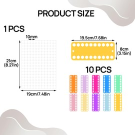 Cross Stitch Thread Organiser 10 Pcs Plastic Cross Embroidery Thread Organiser Cards with 204 Stick Round White Label Tags Organizer Embroidery Needlework Craft DIY Reusable Sewing Accessory