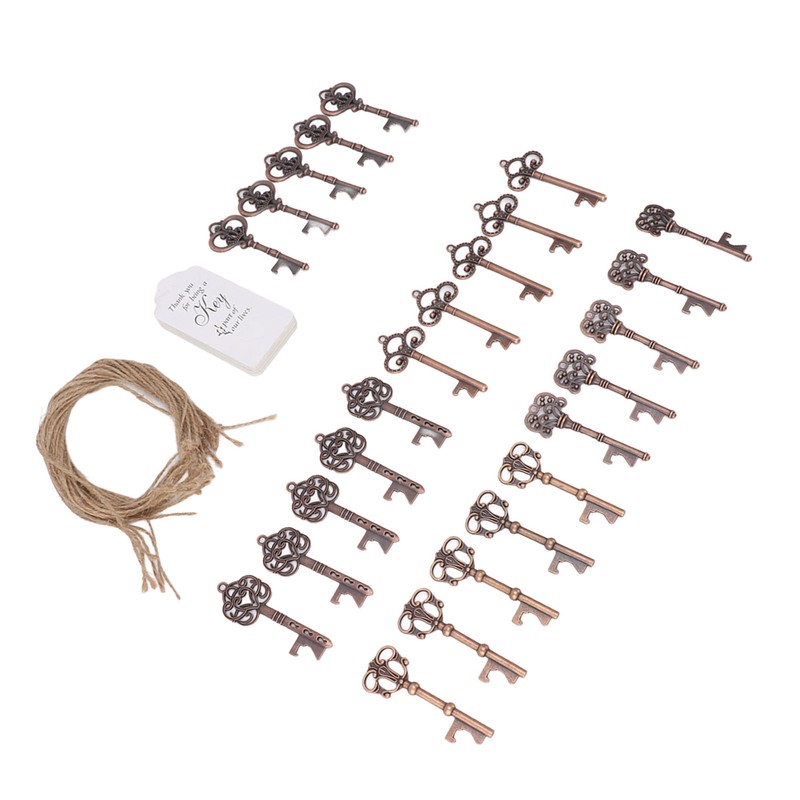 25pcs Bottle Opener Retro Metal Key Bottle Opener with Tag