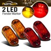 Amber Red 2.5" 2 Diode Oval LED Trailer Truck Clearance
