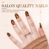 VAVAVAILS Short Squova Press On Nails Brown Leopard with Amber