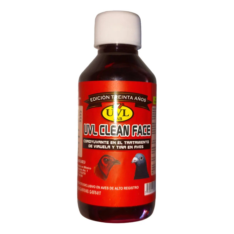 Uvl Clean Face 100ml Contra Viruela Y Tiña En Aves