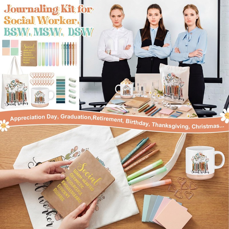 35 Pcs Social Worker Appreciation Gift Set for Bsw Msw