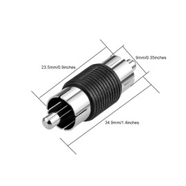 Borsuer 6Pcs RCA Male to Male Adapter Audio Video Nickel Plated RCA Male Coupler Connector Adapter for RCA Cable Extension