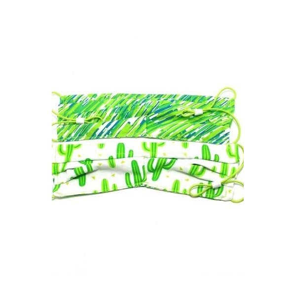 FACE MASK - CACTUS REVERSIBLE 2 LAYER HANDMADE IN THE