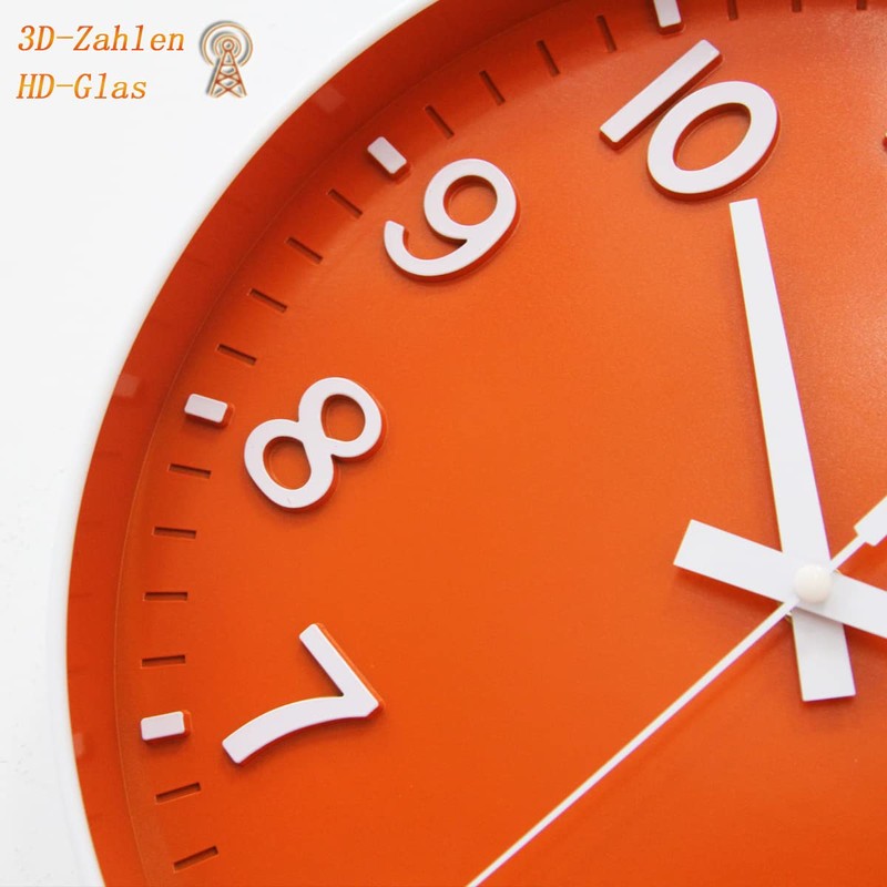 HZDHCLH Radio-Controlled Clock 30 cm Large Dial Wall Clock Silent