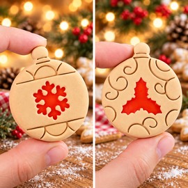 Christmas Cookie Mold Set for Holiday Baking – 10 Festive Embossed Designs for Homemade Cookies