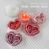Rose Candle Molds Heart Shape 3D Rose Flower Molds Silicone