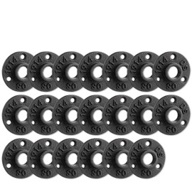 3/4" Floor Flange, Home TZH Malleable iron Pipe Fittings for Industrial vintage style, Flanges with Threaded Hole for DIY Project /Furniture/ Shelving Decoration (20 Pack)
