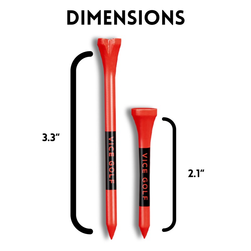 VICE Golf Tees | Neon Red | 60 Driver Tees