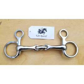 Lift Sports Horse Hanging Cheek Snaffle Bit Baucher Lozenge Fat with Oval Link Polish Steel - 5.5 Inch