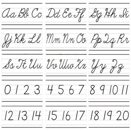 YIYDONG 15 Pieces Cursive Alphabet Line Bulletin Board Set Alphabet for Classroom Wall Strips Wall Decor for Pre-School Kindergarten Elementary Nursery Homeschool