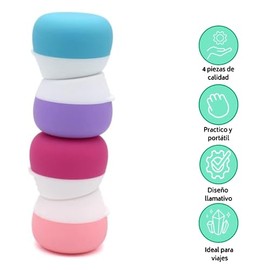 Contenedores de viaje. Recipientes de tamaño de viaje. Accesorios de viaje a prueba de fugas con tapa para maquillaje cosmético, cara, cuerpo, crema d