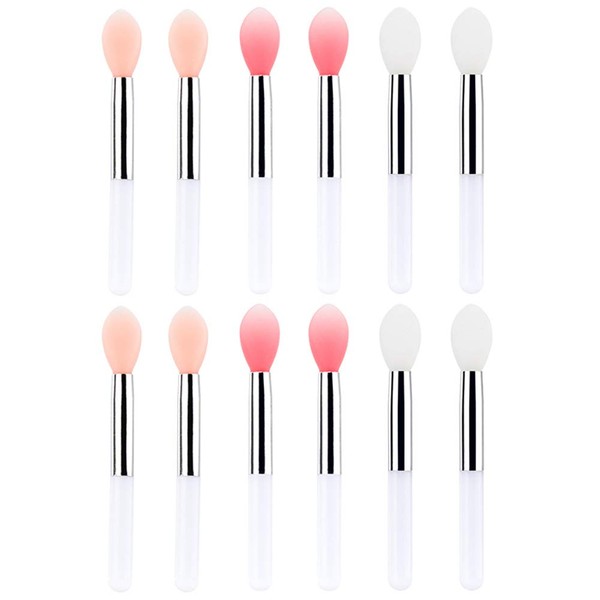 12 Pcs Silicone Lip Brushes Lipstick Lip Gloss Applicator Makeup Beauty Tool, 2 Inch Long