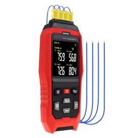 Digital Thermocouple Thermometer Data Logger Four-Channel T/K/J Type Thermometer with 5000 Groups USB Programmable Data Records -328~2501℉Range HVAC Temperature Meter with Alarm, ADJ Compensation