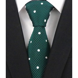 Secdtie Mens Deep Green Novelty Smart Casual 2" Skinny Knit Tie Necktie for Gift