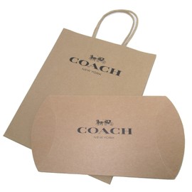 Coach Paper Bag (S Size) + Gift Box Set of 2, Present, Small Items (Key Holder, Key Case, Mini Mini Wallet, Etc), Brown, Brown, Braun
