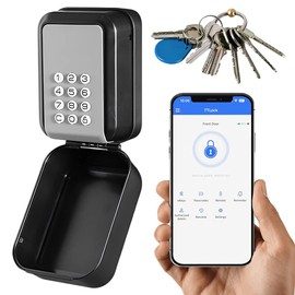Smart Connected Key Safe, Bluetooth Lock Box Supports TTLock App and PIN Code Key Safe, Digital Key Safe, Key Safe, Smart Key Box, for Home, Office, Home, Garage
