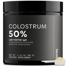 Ultra High Strength Bovine Colostrum Powder - 50% IgG - 2,000mg per Serving - Third Party Tested for Potency - Supports Immune, Gut, and Skin Health - 30 Servings -Premium Bovine Colostrum Supplement