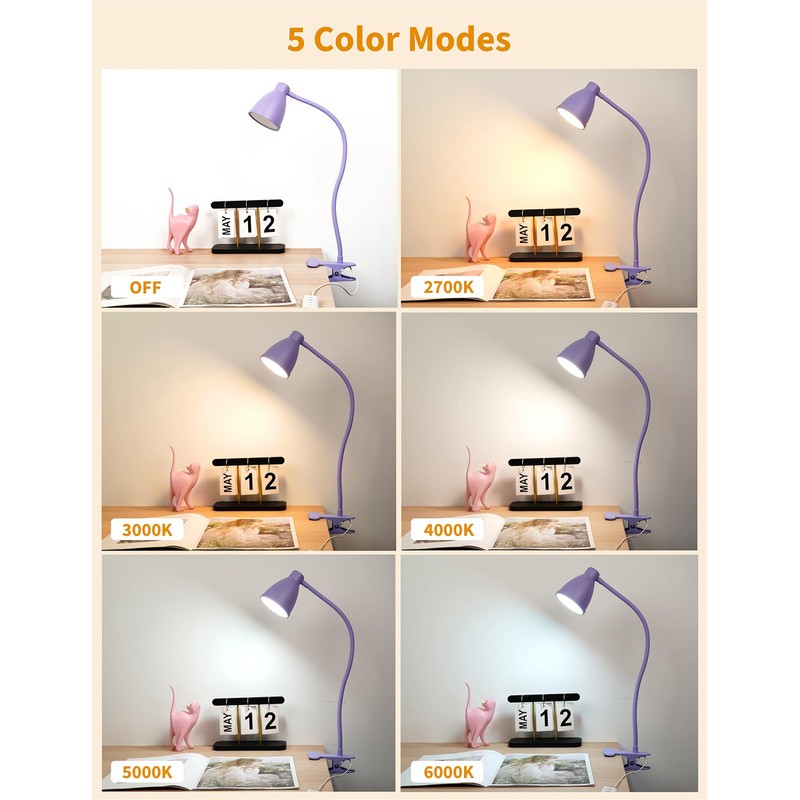 BOHON Desk Lamp with Clamp, 10W 38 LED Clip on