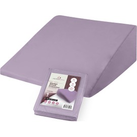 CIRCLESHOME Wedge Pillow Cover 100% Cotton, Zippered Wedge Pillow Case Protector, Soft, Hypoallergenic & Breathable -Lavender, (24Wx25Lx12)