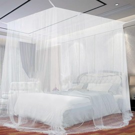 SUODAO Moskitonetz Bett, 200 x 200 x 150 cm Großes Mückennetz Mosquito Net Bed Feinmaschig und langlebig Moskitonetz Reise Fliegennetz Mückennetz Outdoor für Doppelbett & Einzel Zuhause und Camping