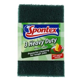 Spontex Heavy Duty Scourer Pads 3 Pack 50g
