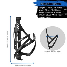 Corki Cycles Bicycle Bottle Holder Made of Aluminium Lightweight Universal Bicycle Drink Holder for Road Bike, MTB, Gravel Bike and E-Bike, Black, Pack of 2