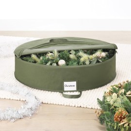 Whitmor 30-Inch Wreath Bag with ID label -Green