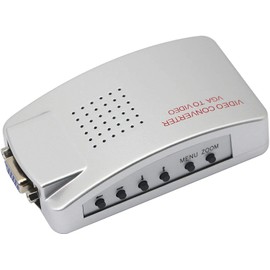 Parishop VIDEO CONVERTER VGA to RCA Scan Converter Computer to TV White