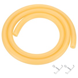 PATIKIL 3.3 Ft(1M) Natural Latex Rubber Tubing, 3/16"(5mm) ID x 1/2"(12mm) OD Sling Shot Rubber Tubing Tube with Hose Clamps for Exercise, Stretching, Laboratory, Home Hose Tube