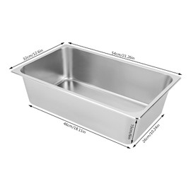 4 Pcs Hotel Pan with Lid Stainless Steel Food Pans for Hotel 6 Inch Deep Steam Table Pan Food Storage Containers for Home Kitchen Hotel Canteen Restaurant Office Cafeteria Party, Silver