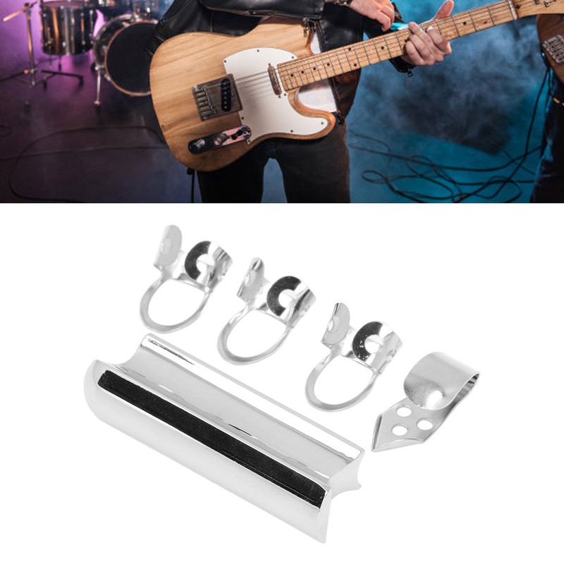 Guitar Slide Tone Bar with Thumb and Finger Picks Solid