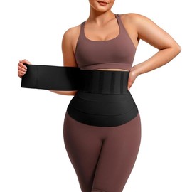 Waist Trainer for Women Lower Belly Fat,Bandage Wrap Sauna Belt Compression Tummy Control Belt, Waist Trainer for Tummy Control Black