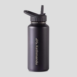 Kathmandu Straw Lid Insulated Bottle - 950 ml Black Stingray 950ML