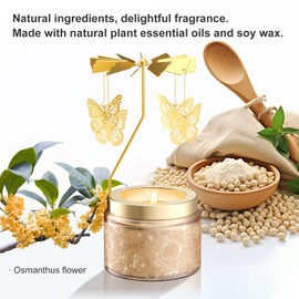 Rotatable Osmanthus Flower Scented Candle, Gifts for Women, Single-Wick with 20 Hours of Burn Time, Ideal for Creating Relaxing Ambience & Holiday Gifting (Butterfly)