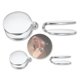 15mm & 10mm Keloid Pressure Earring Set for Women and Men | Clip on Compression Earrings for Swelling (Silver)