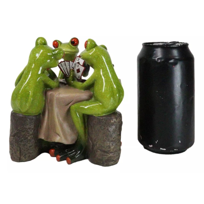 Cheaters' Royal Flush Trio Frogs Playing Poker Card At Gambling