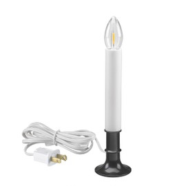Xodus Innovations AC1120A-8 Electric Plug-in 8.25 inch Flameless Window Candle with Dusk to Dawn Light Sensor Timer,White Candle with Black Base Pack of 8