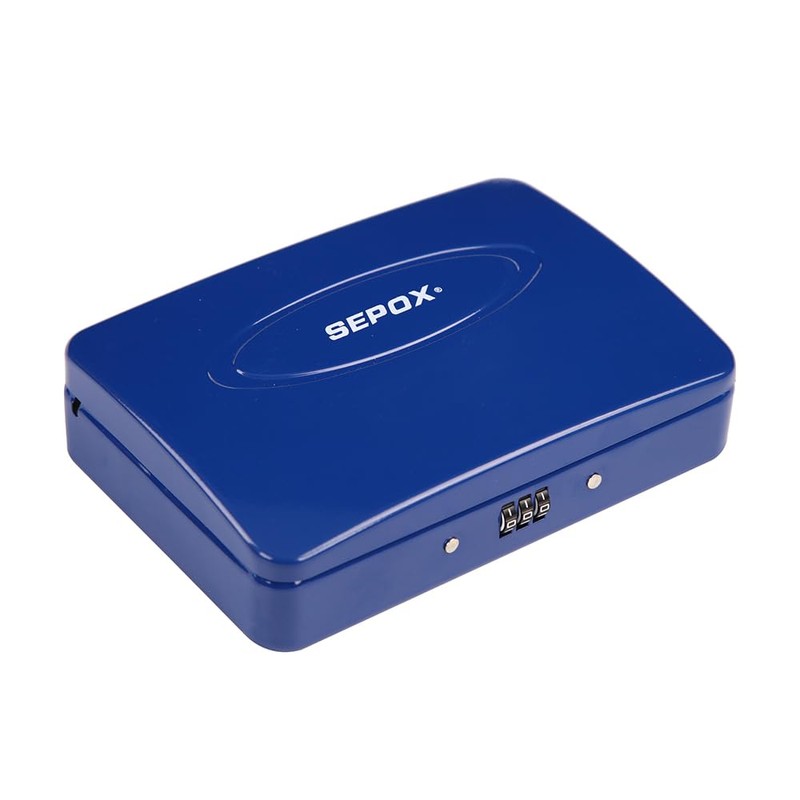 SEPOX® Twins Water/Fire-Resistant Portable Security Case Lock Box Steel, Personal