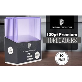 Platinum Protectors 130pt Toploaders - Protectores de tarjetas de comercio (50 unidades) - Mangas de carga superior de plástico duro transparente para