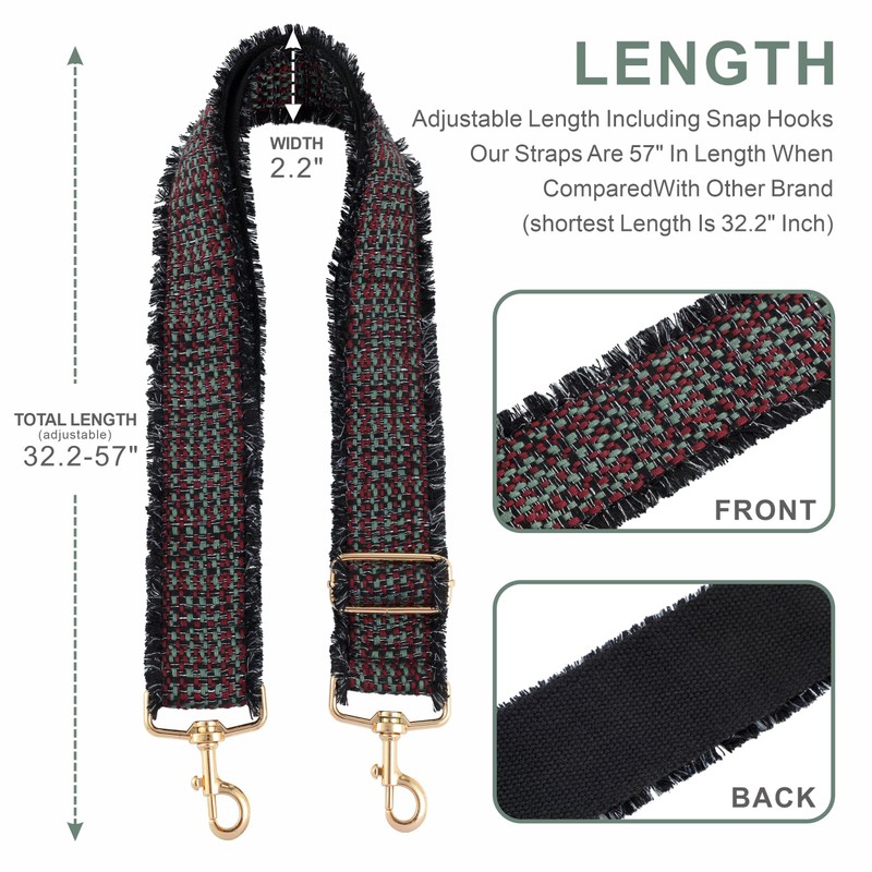 Wide Shoulder Strap, Adjustable Replacement for Purse Strap, Canvas Shoulder