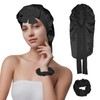 Long Satin Bonnet for Women (Black)