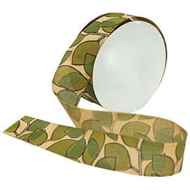 Offray Jungle Leaf Craft Ribbon, 1-1/2-Inch Wide by 25-Yard Spool, Green