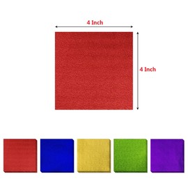 100 PCS Foil Candy Wrappers, 4x4 inches Chocolate Candy Wrappers aluminum foil sheets, DIY Homemade Candy Packaging for Christmas, Easter, Thanksgiving, and Birthday Party (Red)