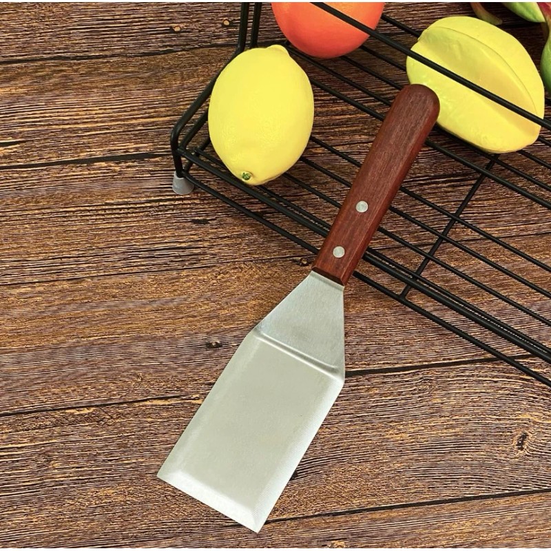 KLAQQED Heavy Duty Metal Spatula for Cast Iron Skillet Grill