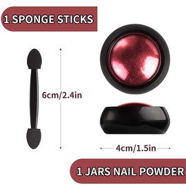 Christmas Valentine's Day Chrome Nail Powder, Red Chrome Powder for Gel Nails, Metallic Mirror Effect Holographic Nail Powder Glitter Magic Pigment Dust for DIY Manicure Decorations 1Pcs