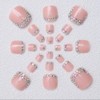 24 Pcs Pink Press on Toenails Short,YIHONGYAN Fake Toe Nails