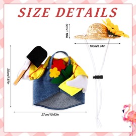 1 Set Yard Flamingo Outfit, Creative Flamingo Statue Costume Spring Gardener Hat Seasonal Yard Ornaments Decoration Holiday Party Supplies Decor for Outdoor Garden Lawn