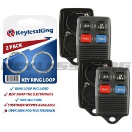 KeylessKing* 2 New Replacement Keyless Entry Remote Key Fob Shell Case Pad Fix for GQ43VT4T